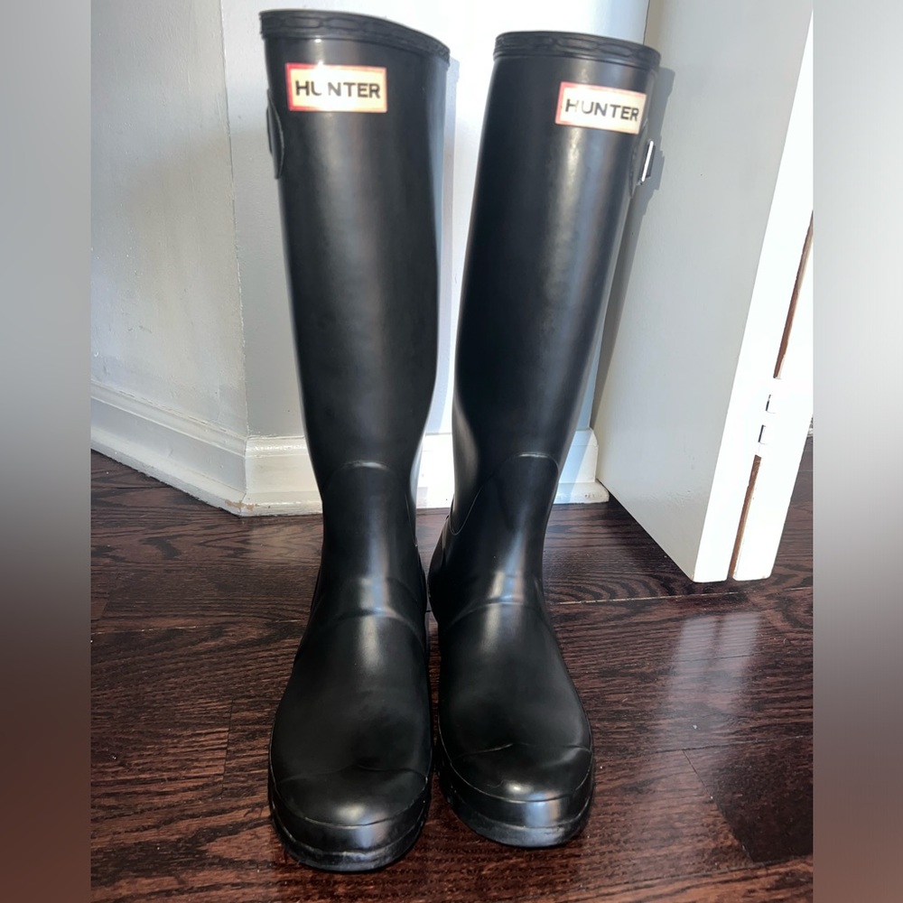 Hunter Original Tall Rain Boots In Matte Black